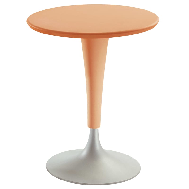 Jardin - Tables de jardin - Table ronde Dr. Na plastique orange / Ø 60 cm - Kartell - Orange clair - Aluminium anodisé, Polypropylène