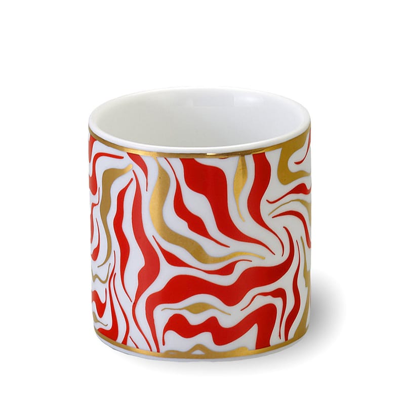 Tisch und Küche - Tassen und Becher - Tasse Tempesta keramik rot weiß gold / Ø 8 x H 8 cm - Bitossi Home - Sturm - Porzellan