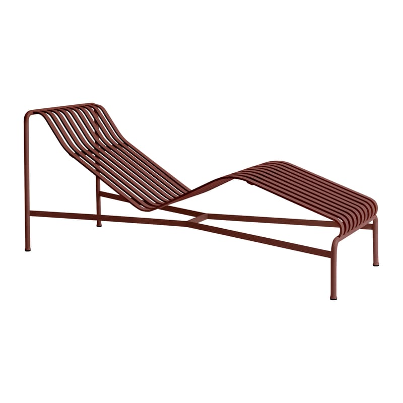 Jardin - Bains de soleil, chaises longues et hamacs - Transat fixe Palissade métal rouge / Bouroullec, 2016 - Hay - Rouge oxyde - Acier