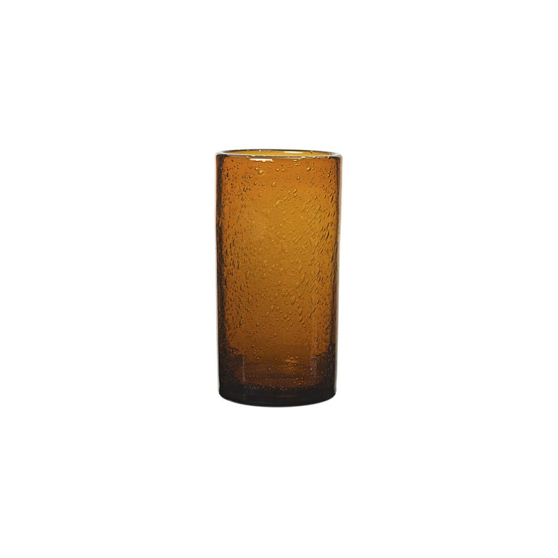Tavola - Bicchieri  - Bicchiere Oli Haut vetro arancione / Ø 6,3 x H 12 cm - Ferm Living - Ambra - Vetro soffiato a bocca