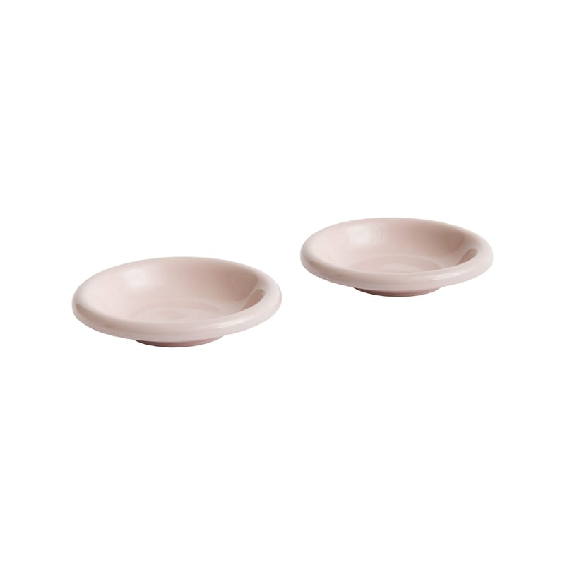 Table et cuisine - Saladiers, coupes et bols - Bol Barro céramique rose / Ø 20 x H 4 cm - Set de 2 - Hay - Rose - Grès