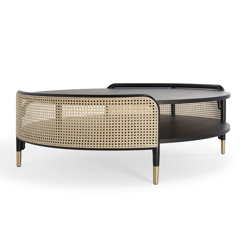 Black and cane online coffee table