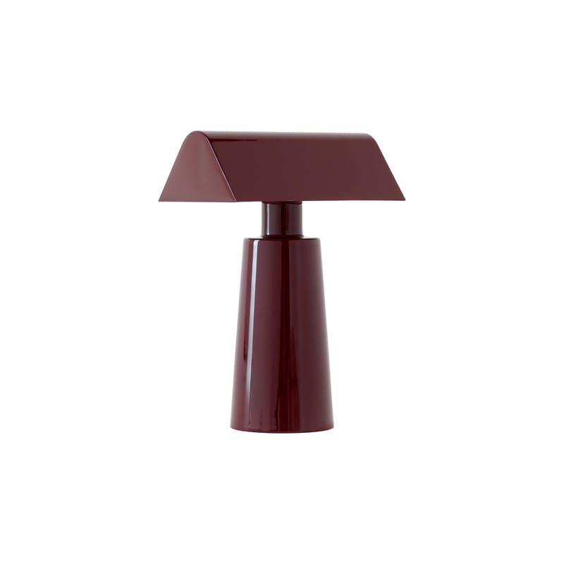 Luminaire - Lampes de table - Lampe sans fil rechargeable Caret MF1 métal rouge violet /  H 22 cm - &tradition - Bordeaux foncé - Acier laqué
