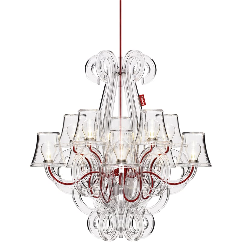 Lighting - Pendant Lighting - RockCoco Chandelier by Fatboy - Transparent - Red - Polycarbonate