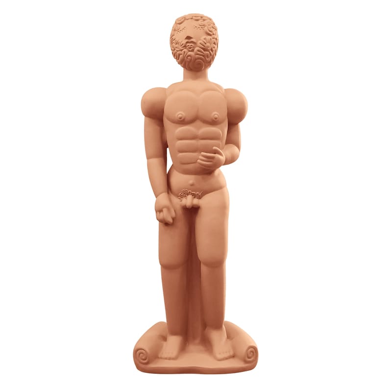 Jardin - Déco et accessoires de jardin - Sculpture Magna Graecia - Bronzo céramique orange / H 140 cm - Terre cuite - Seletti - Bronzo - Terre cuite
