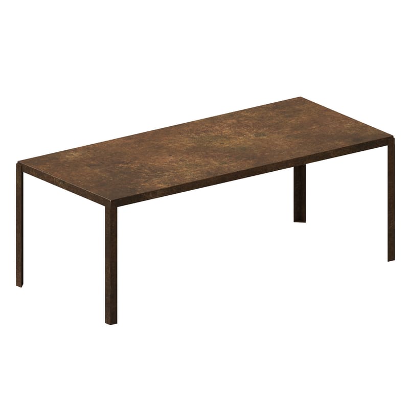 Mobilier - Tables - Table rectangulaire Art orange métal / 240 x 90 cm - Acier finition rouille - Zeus - Métal rouille patinée - Acier