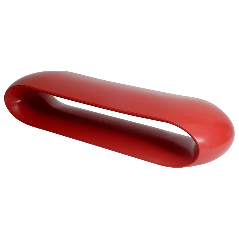 Mobilier - Bancs - Banc Loop plastique rouge / L 180 cm - Serralunga - Rouge mat - Polypropylène