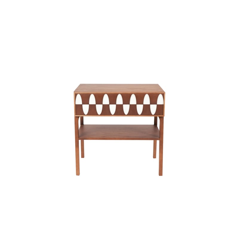 Maison Sarah Lavoine Ecailles Bedside table walnut ecru Made