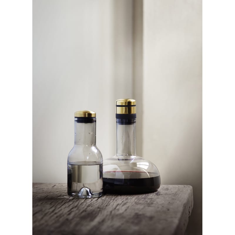 APS Caraffa In Vetro WABE 0,8L - Design Trasparente Con Dettagli In Silicone E Legno, 28 Cm Di Altezza