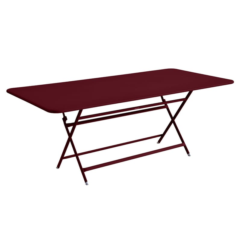 Outdoor - Garden Tables - Caractère Foldable table metal red / 90 x 190 cm - 8 to 10 people - Fermob - Black cherry - Painted steel