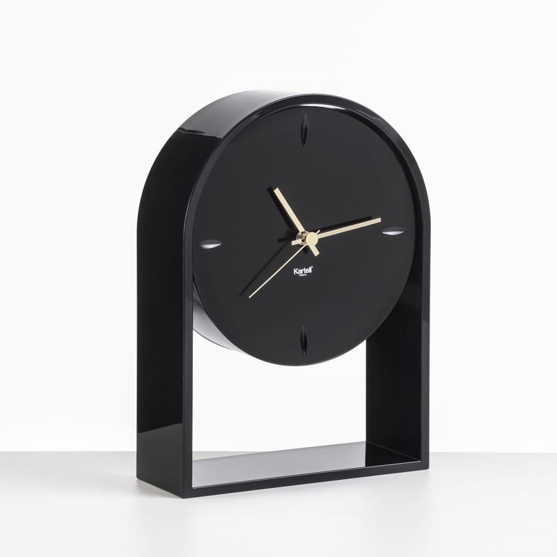 Décoration - Horloges  - Horloge à poser L\'Air du temps plastique noir / H 30 cm -  Eugeni Quitllet, 2017 - Kartell - Noir / Noir - Technopolymère thermoplastique