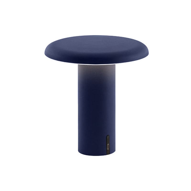 Luminaire - Lampes de table - Lampe sans fil rechargeable Takku LED métal bleu /  Ø 18 x H 19 cm - Artemide - Bleu anodisé - Aluminium