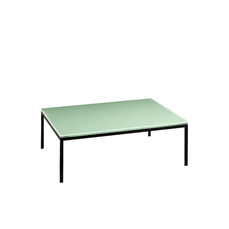 Mobilier - Tables basses - Table basse Salon Nanà verre vert / Verre - 90 x 90 x H 32 cm - Moroso - Vert menthe / Piètement noir - Acier, Verre