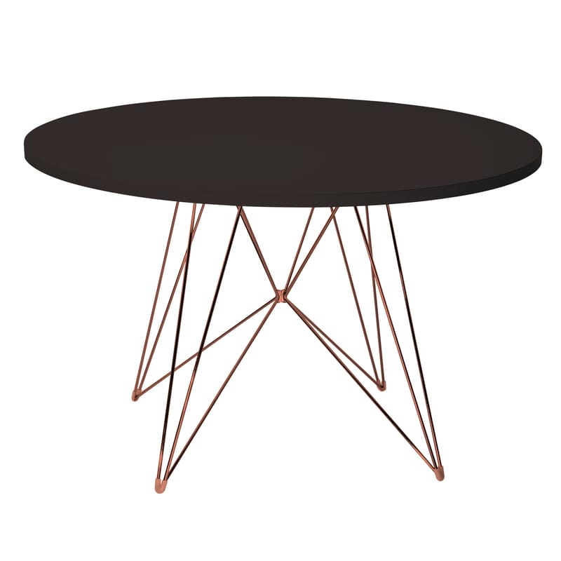 Mobilier - Tables - Table ronde XZ3 / Ø 120 cm - MDF verni - Magis - Noir / Pied cuivre - Acier, MDF verni