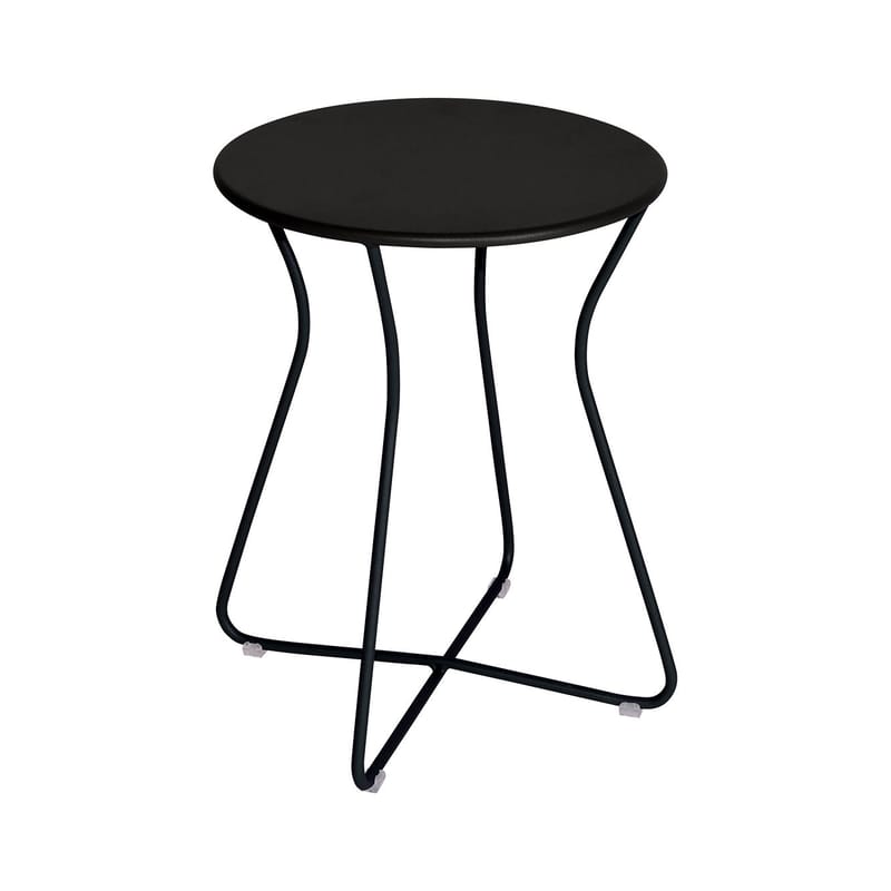 Mobilier - Tables basses - Tabouret Cocotte métal noir / Table d\'appoint - H 45 cm - Fermob - Réglisse - Acier