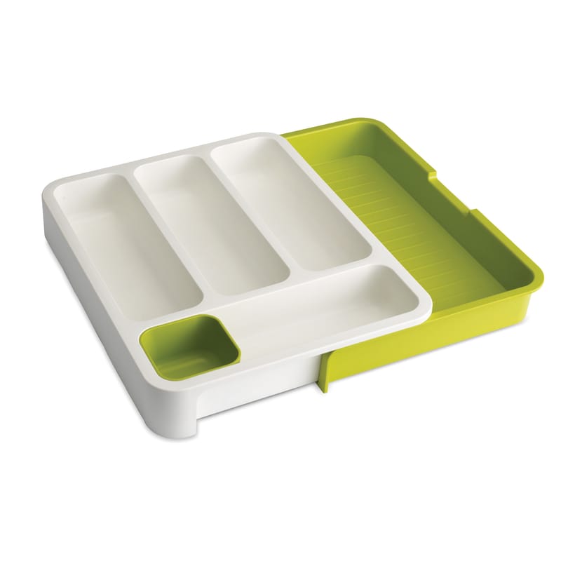 Tisch und Küche - Einfach praktisch - Besteck-Fach DrawerStore plastikmaterial grün / ausziehbar - Joseph Joseph - Weiß / grün - Polypropylen