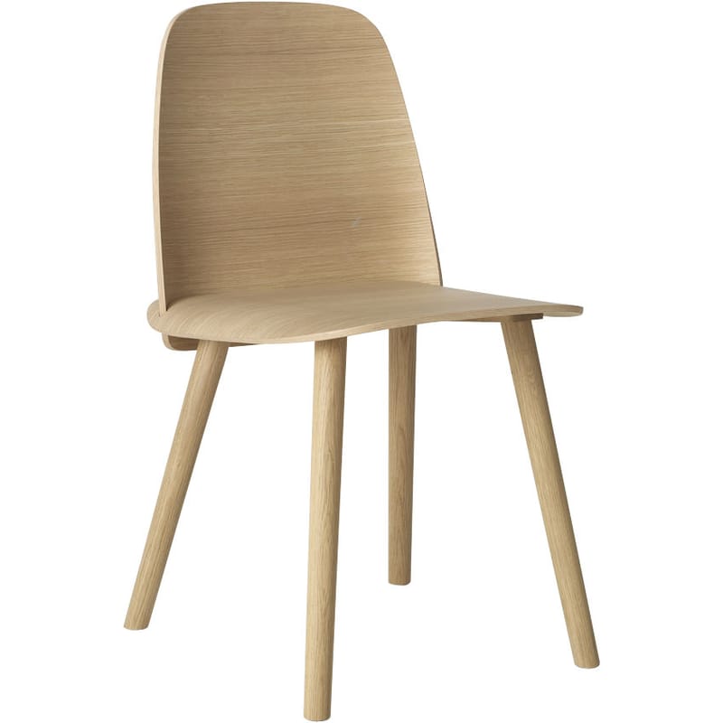 Mobilier - Chaises, fauteuils de salle à manger - Chaise Nerd bois naturel - Muuto - Chêne - Chêne massif, Contreplaqué de chêne
