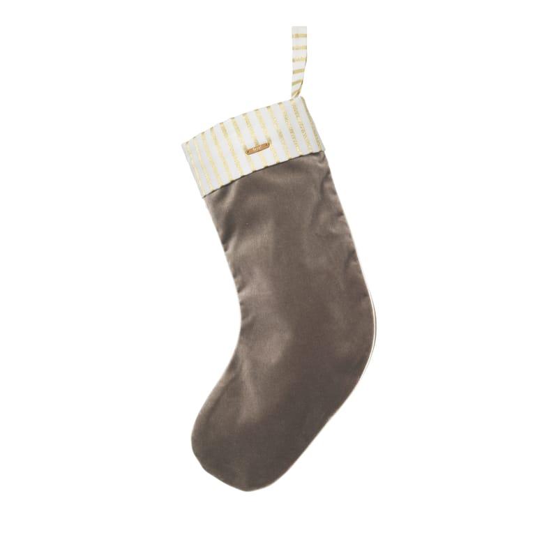 La boutique de Noël - Noël à tout prix - Décoration de Noël Stocking tissu marron / Chaussette  velours à suspendre - Ferm Living - Marron - Coton, Velours