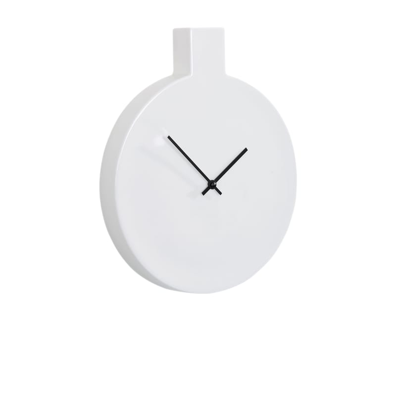 Décoration - Horloges  - Horloge murale Label céramique blanc / L 24 x H 29,5 cm - Thelermont Hupton - Blanc / Aiguilles noires - Porcelaine de Chine
