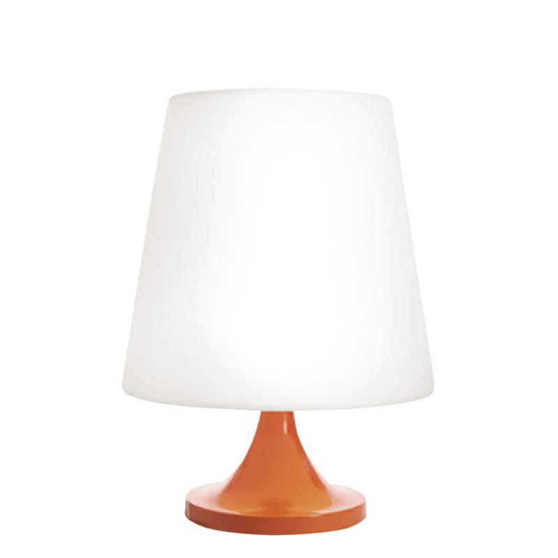 Luminaire - Lampes de table - Lampe de table Ali Baba plastique blanc orange / Ø 43 x H 60 cm - Slide - Blanc & orange - Aluminium laqué, Polyéthylène recyclable