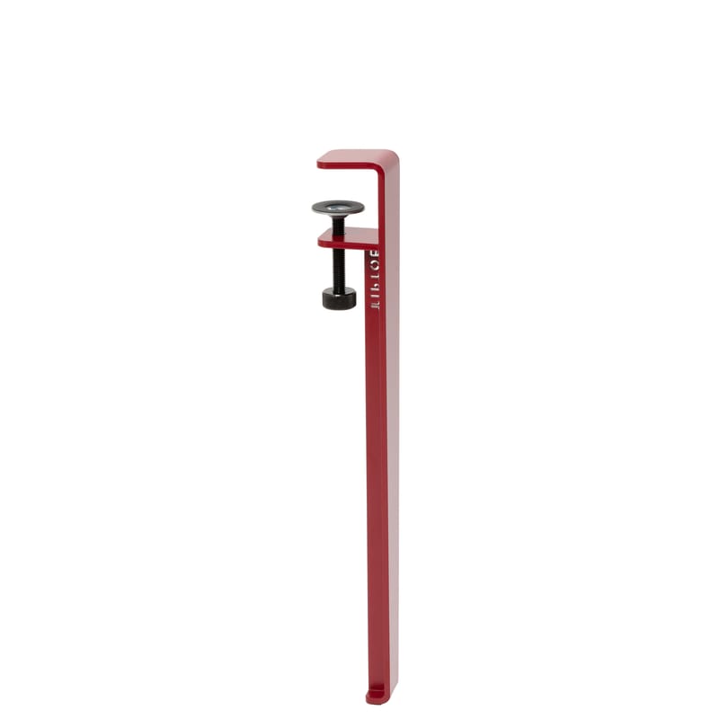 Mobilier - Tables basses - Pied avec fixation étau métal rouge / H 43 cm - Pour créer tables basse & banc - TIPTOE - Rouge pourpre - Acier thermolaqué