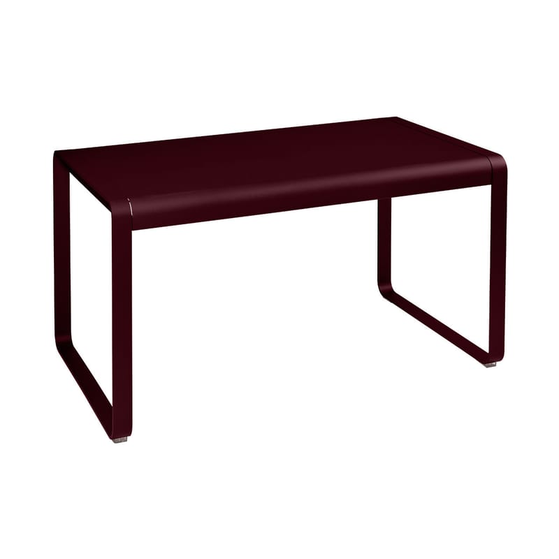 Outdoor - Garden Tables - Bellevie Rectangular table metal red / 140 x 80 cm - 4 people - Fermob - Black cherry - Aluminium