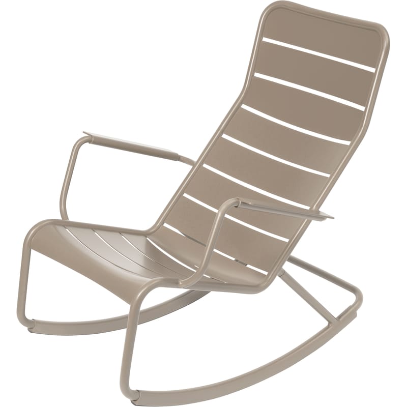 Arredamento - Poltrone design  - Rocking chair Luxembourg metallo beige - Fermob - Noce moscata - Alluminio laccato