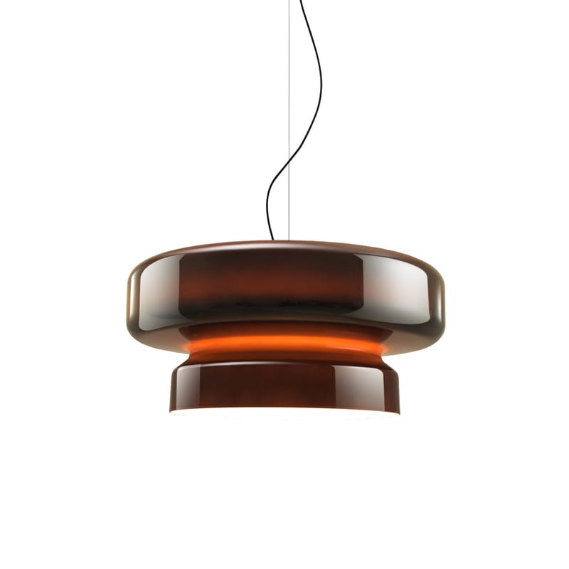 Luminaire - Suspensions - Suspension Bohemia LED plastique orange / Ø 84 cm - Marset - Ambre - Polycarbonate