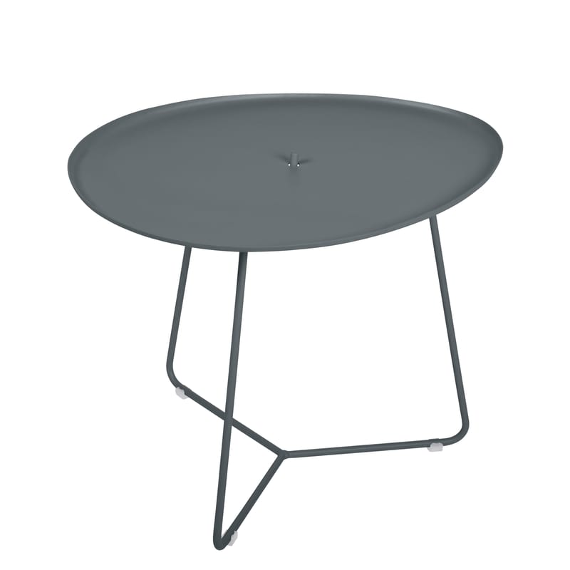 Mobilier - Tables basses - Table basse Cocotte métal gris / L 55 x H 43,5 cm - Plateau amovible - Fermob - Gris orage - Acier peint