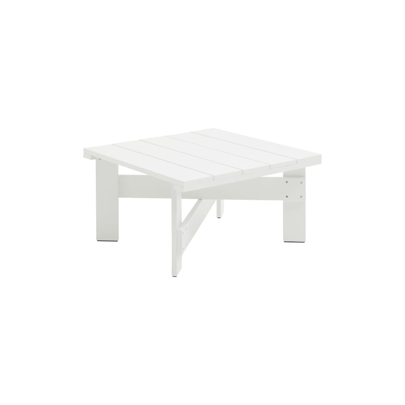 Mobilier - Tables basses - Table basse Crate Outdoor bois blanc / Gerrit Rietveld, 1934 - 75,5 x 75,5 x H 40 cm - Hay - Blanc - Pin massif laqué