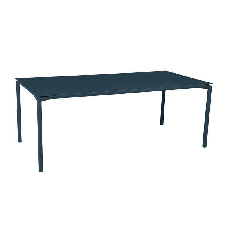 Jardin - Tables de jardin - Table rectangulaire Calvi métal bleu / 195 x 95 cm - Aluminium / 10 à 12 personnes - Plateau démontable - Fermob - Bleu Acapulco - Aluminium peint