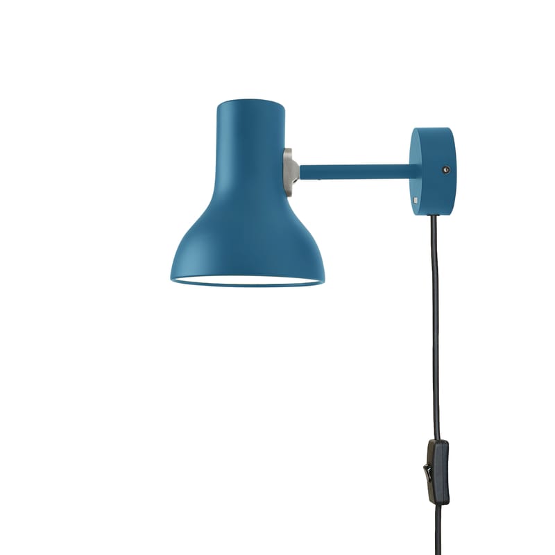 Luminaire - Appliques - Applique avec prise Type 75 Mini métal bleu / Branchement secteur - By Margaret Howell - Anglepoise - Bleu Saxon - Aluminium