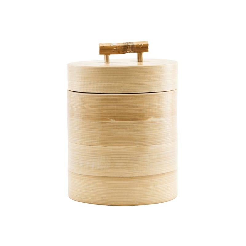 Table et cuisine - Boîtes et conservation - Boîte Bamboo bois naturel / Ø 12 x H 15 cm - House Doctor - Ø 12 x H 15 cm - Bambou
