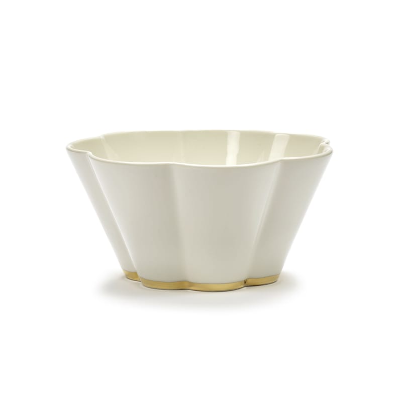 Table et cuisine - Tasses et mugs - Bol Désirée Large céramique blanc / Ø 15 x H 8 cm - Serax - Large / Blanc & or - Porcelaine