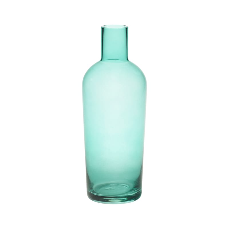 Décoration - Vases - Carafe Bottiglia verre bleu / Vase - H 25,5 cm - Bitossi Home - Turquoise - Verre soufflé