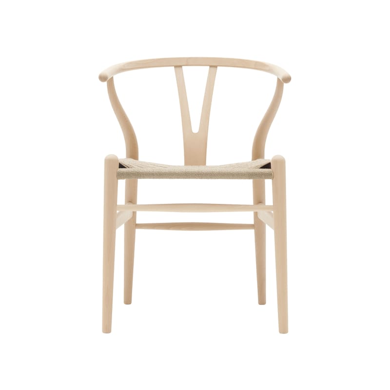 Mobilier - Chaises, fauteuils de salle à manger - Chaise CH24 - Wishbone Chair bois naturel / Hans J. Wegner, 1950 - Corde de papier - CARL HANSEN & SON - Hêtre savonné FSC / Corde naturelle - Corde en papier, Hêtre massif savonné FSC
