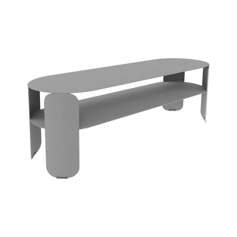 Mobilier - Tables basses - Console basse Bebop métal gris / 120 x 40 x H 42 cm - Fermob - Gris lapilli - Acier, Aluminium