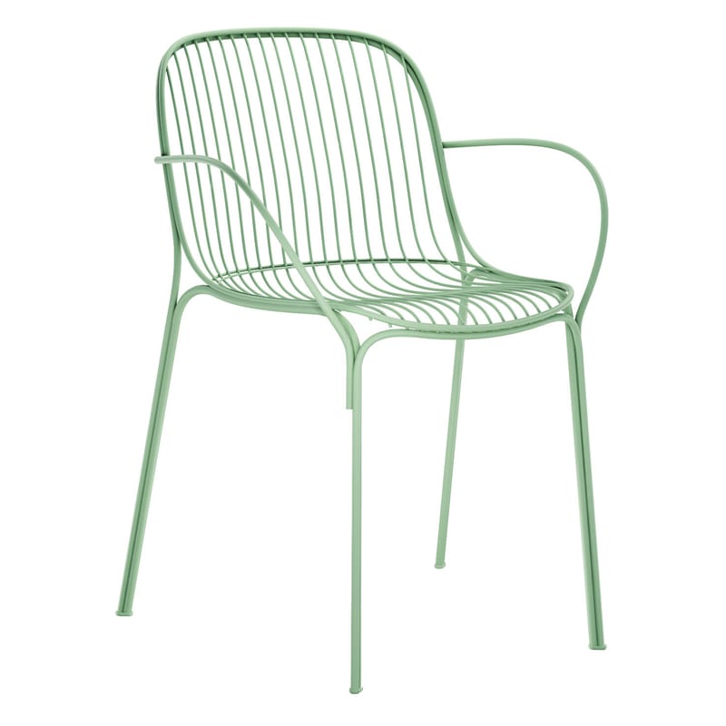 Mobilier - Chaises, fauteuils de salle à manger - Fauteuil HiRay métal vert - Kartell - Vert - Acier galvanisé peint