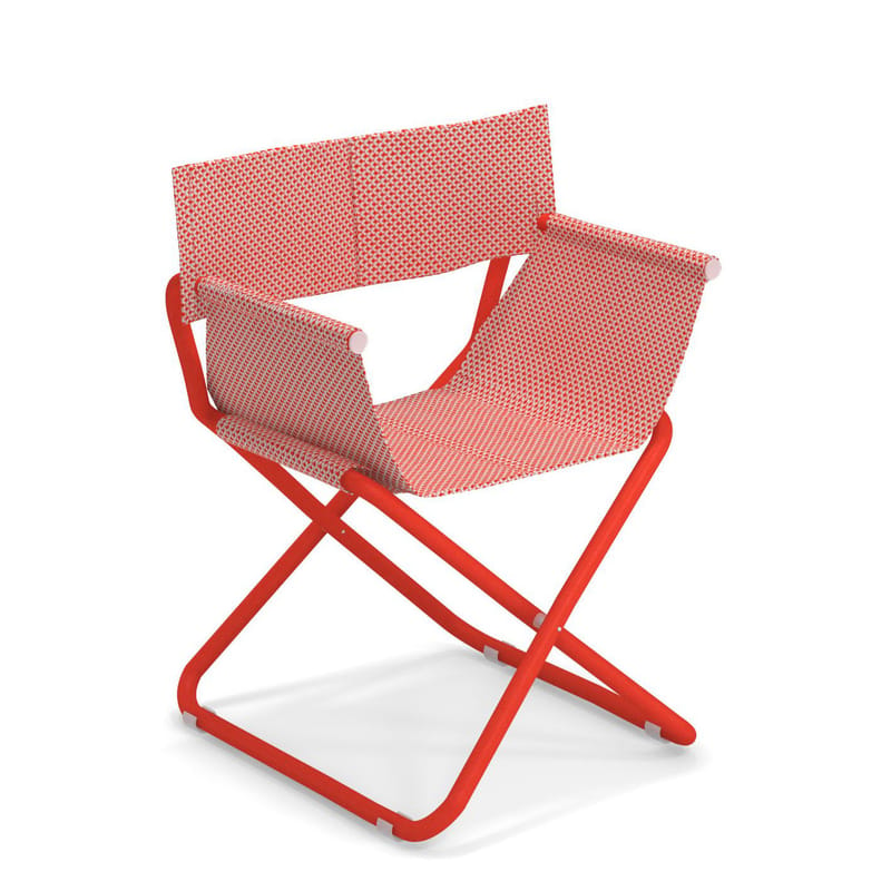 Mobilier - Chaises, fauteuils de salle à manger - Fauteuil pliant Snooze Directeur tissu rouge - Emu - Rouge / Structure rouge - Acier verni, Tissu technique