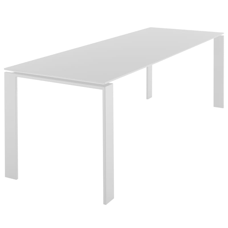 Furniture - Dining Tables - Four Rectangular table metal white White - L 158 cm - Kartell - 158 cm - Laminate, Varnished steel