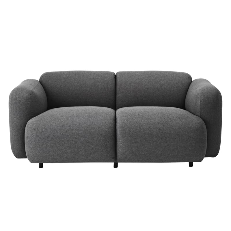 Möbel - Sofas - Swell Sofa / L 167 cm - 2-Sitzer - Normann Copenhagen - Grau - Gewebe, Holz, Schaumstoff