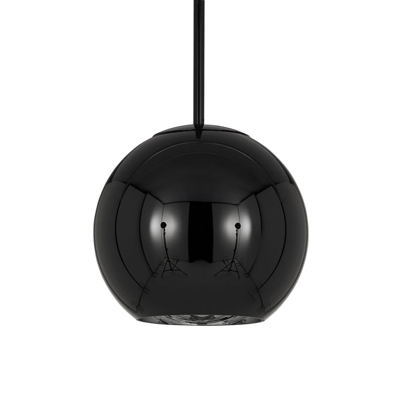 Luminaire - Suspensions - Suspension Copper Round plastique noir / Ø 25 cm - Tom Dixon - Noir brillant - Polycarbonate