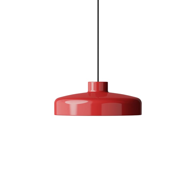 Luminaire - Suspensions - Suspension Lacquer LED Medium métal rouge / Ø 33 x H 12,3 cm - NINE - Rouge - Acier