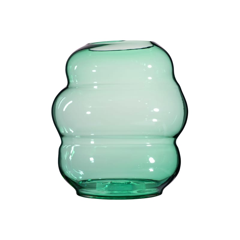 Décoration - Vases - Vase Muse XL verre vert / Cristal de Bohême - Ø 26 x H 30 cm - Fundamental Berlin - Vert émeraude - Cristal de Bohême