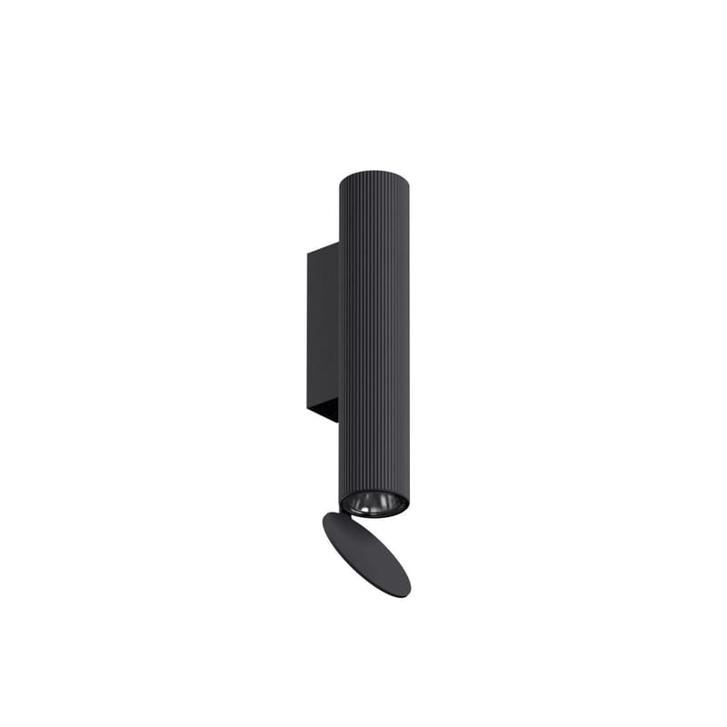 Luminaire - Appliques - Applique Flauta Riga INDOOR métal noir / LED - H 22,5 cm - Rayures verticales - Flos - Noir - Aluminium