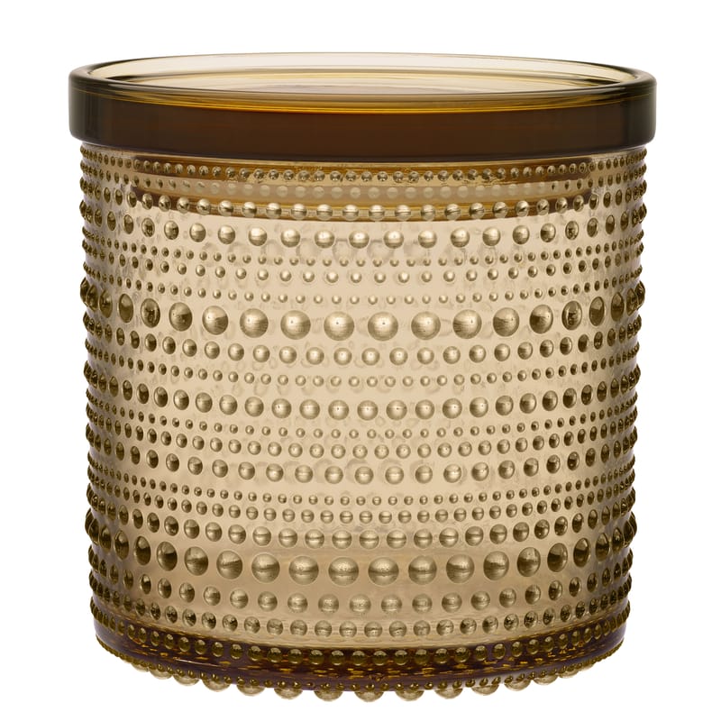 Tableware - Storage jars and boxes - Kastehelmi Box glass brown Ø 11,6 cm - Iittala - Desert - Glass, Plastic