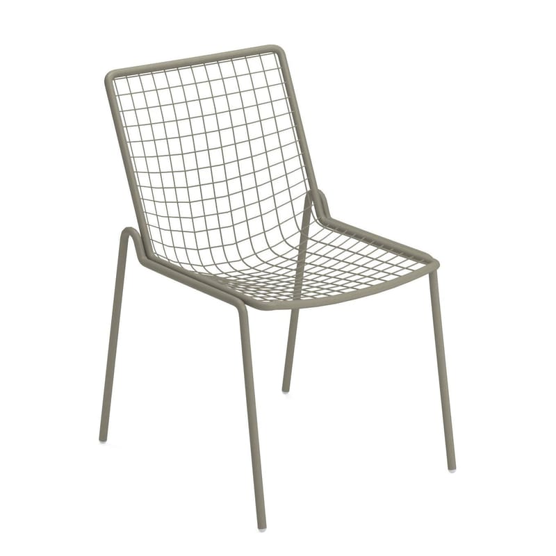 Mobilier - Chaises, fauteuils de salle à manger - Chaise empilable Rio R50 métal gris - Emu - Gris-vert - Acier