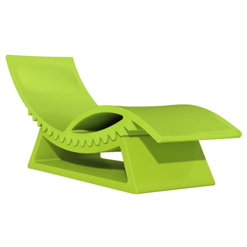 Jardin - Tables basses de jardin - Chaise longue TicTac plastique vert / Avec table basse - Slide - Vert - polyéthène recyclable
