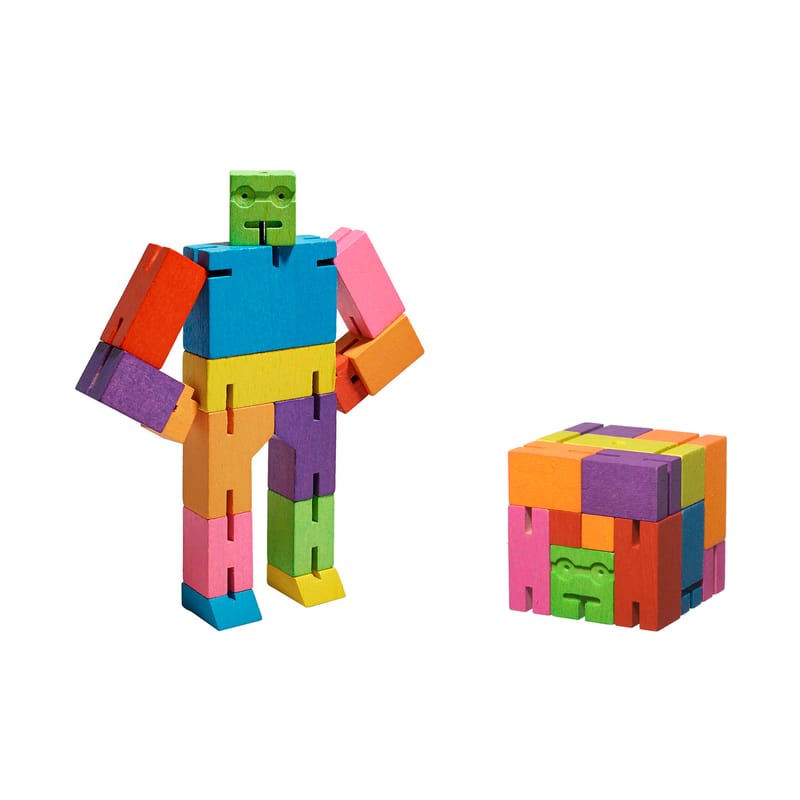 Décoration - Pour les enfants - Figurine articulée Cubebot bois multicolore / Medium - H 34 cm / Bois - Areaware - Multicolore - Hêtre FSC