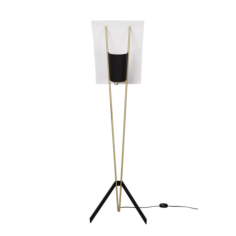 Pierre Guariche G30 Floor lamp white black brushed brass Made